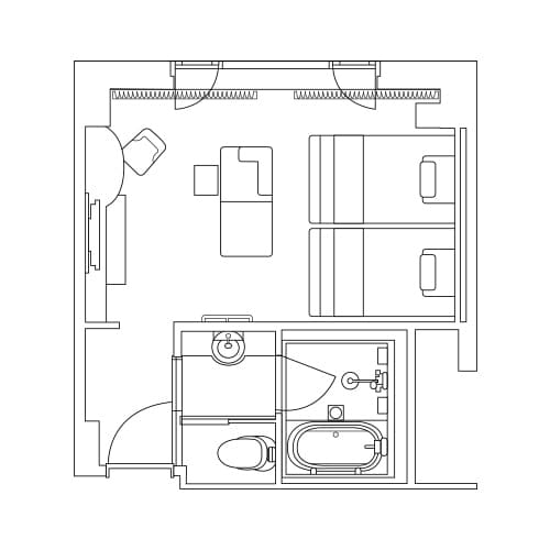 Deluxe Twin (Separate Bathtub)